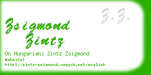 zsigmond zintz business card
